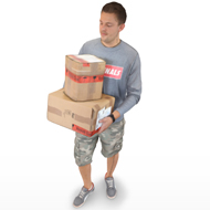 Johnny with boxes