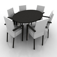 Table with 6 Chairs oval