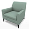 Newport Green Suede Chair (Accent Furnishings)