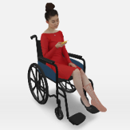 Woman in Wheeled chair