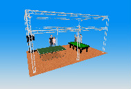 8m x 5m - 2 tier stand 4m high with three leg centre