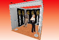 Shell scheme with banner stands