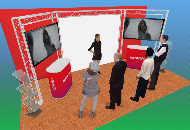 System 35 trio back wall with angular side wall projections