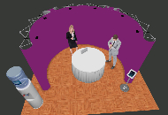 3x3 curved popup displays in circular formation