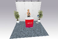 A simple tube and drape back drop for presentations