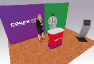 Straight pop up displays, linked.