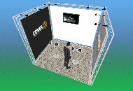System 35 trio truss 3m x 4m x 3m high with apertures banners
