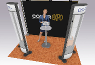 3x2 media wall display with product showcases