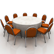 Round table 6ft and 10 chairs