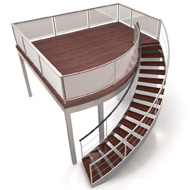 Double Deck Curved Staircase