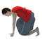 Melissa crouching down