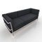 Monte Carlo White & Chrome Modern Sofa (Accent Furnishings)